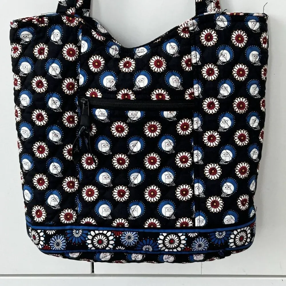 Vera Bradley Handbag Night Owl Pattern Tote Bag Pockets Classic Bag